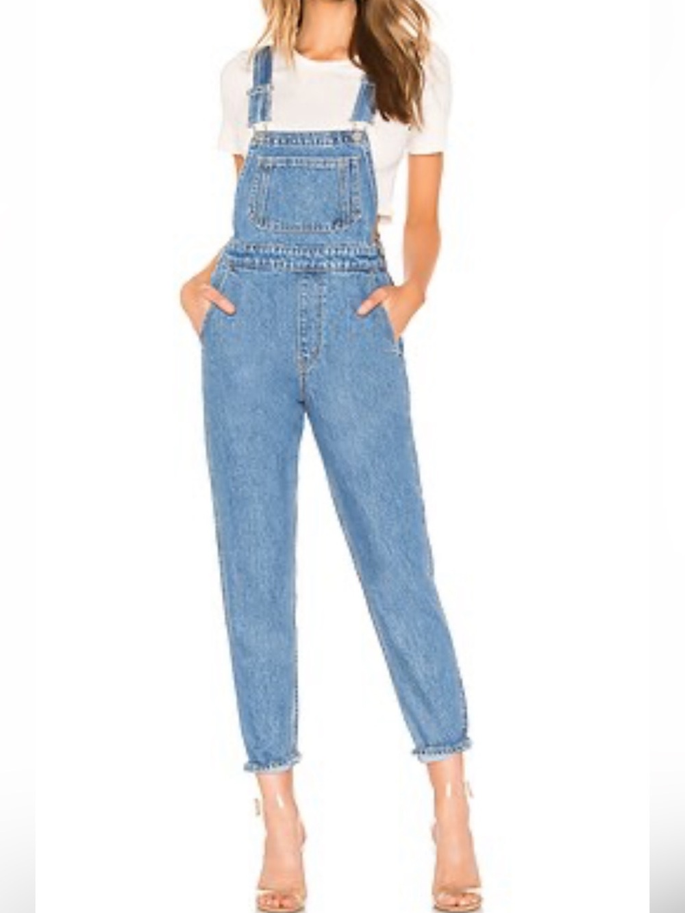 Levi's Mom Overalls in Hey Shorty Denim Waist 29